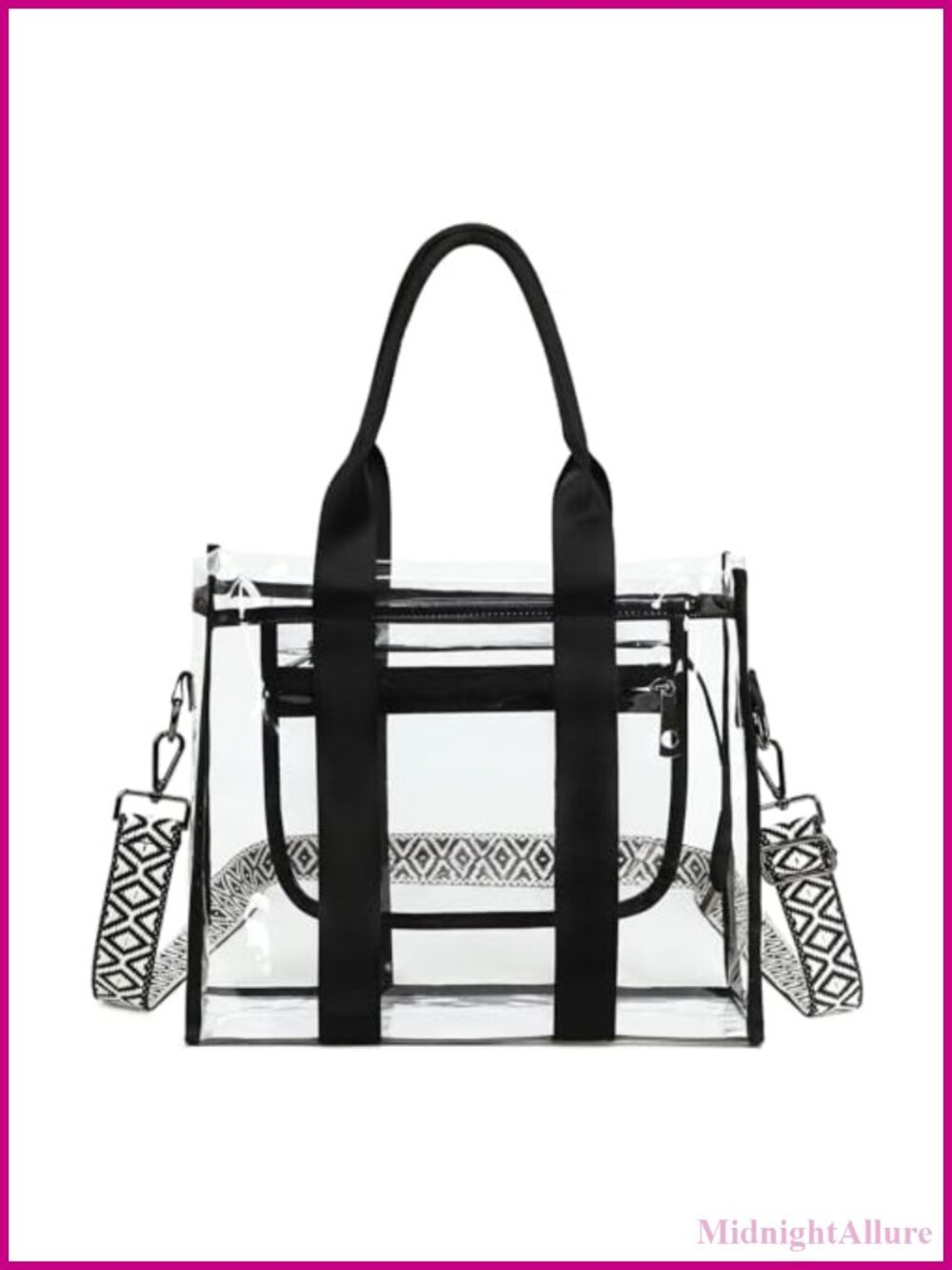 Clear Tote Bag Crossbody Stadium Approved Waterproof PVC Purse